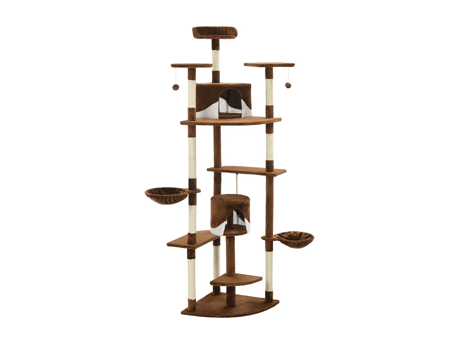 Kattenkrabpaal met sisal krabpalen 203 cm bruin en wit