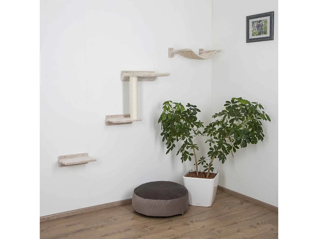 Katzen-Kletterwand Zugspitze Holz Beige