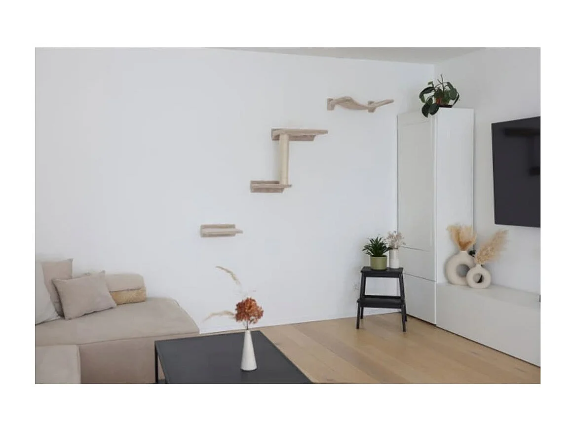 Katzen-Kletterwand Zugspitze Holz Beige