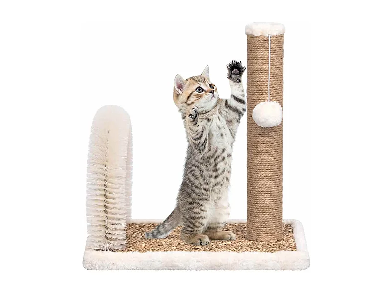Katzenbaum mit Fellpflegebogen und Kratzsäule