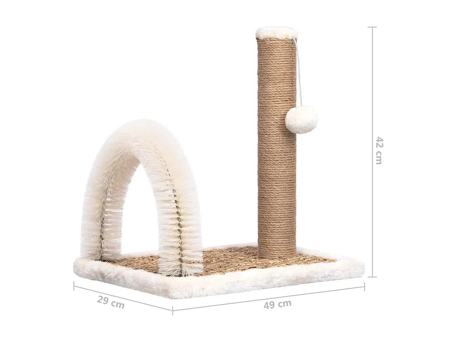 Katzenbaum mit Fellpflegebogen und Kratzsäule