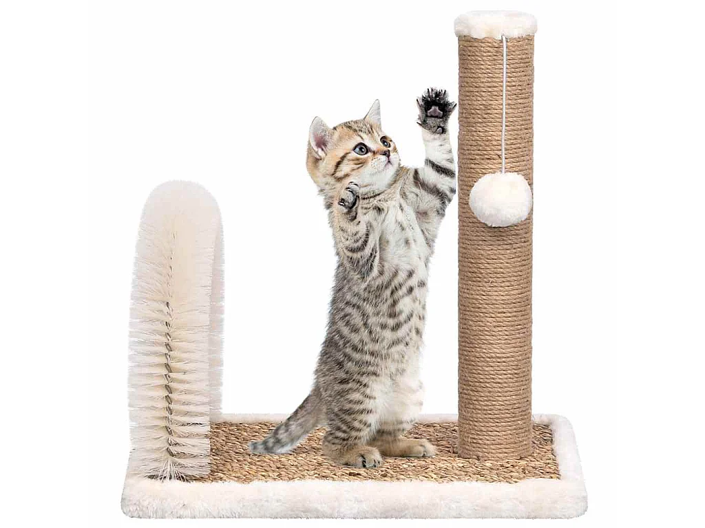 Katzenbaum mit Fellpflegebogen und Kratzsäule
