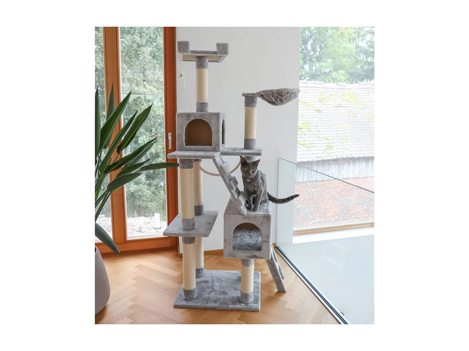 Arbre à chat Square 178 cm Gris clair