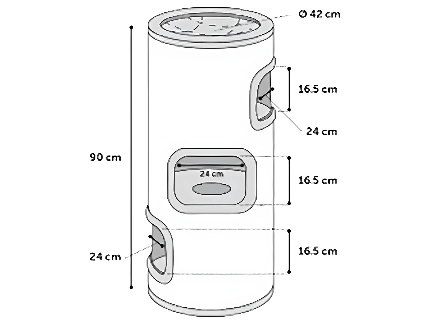 Arbre à chat Enes Gris M 42x42x90 cm