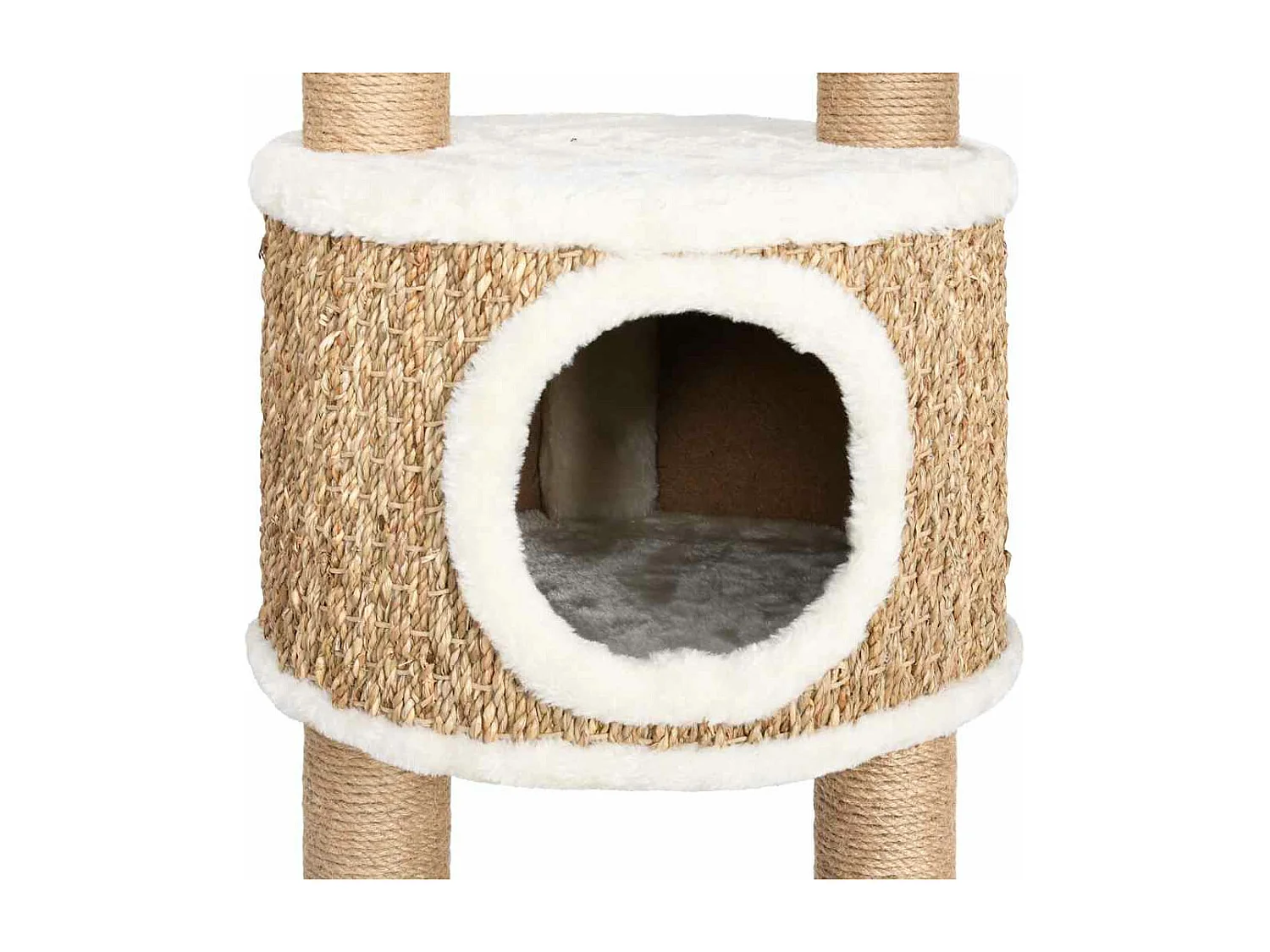 Árbol para gatos con poste rascador 126 cm hierba marina