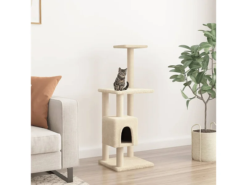 Kattenkrabpaal met sisal krabpalen 104 cm crèmekleurig