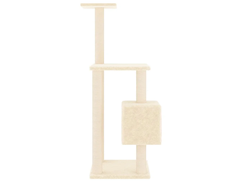 Árvore para gatos c/ postes arranhadores sisal 104 cm cor creme