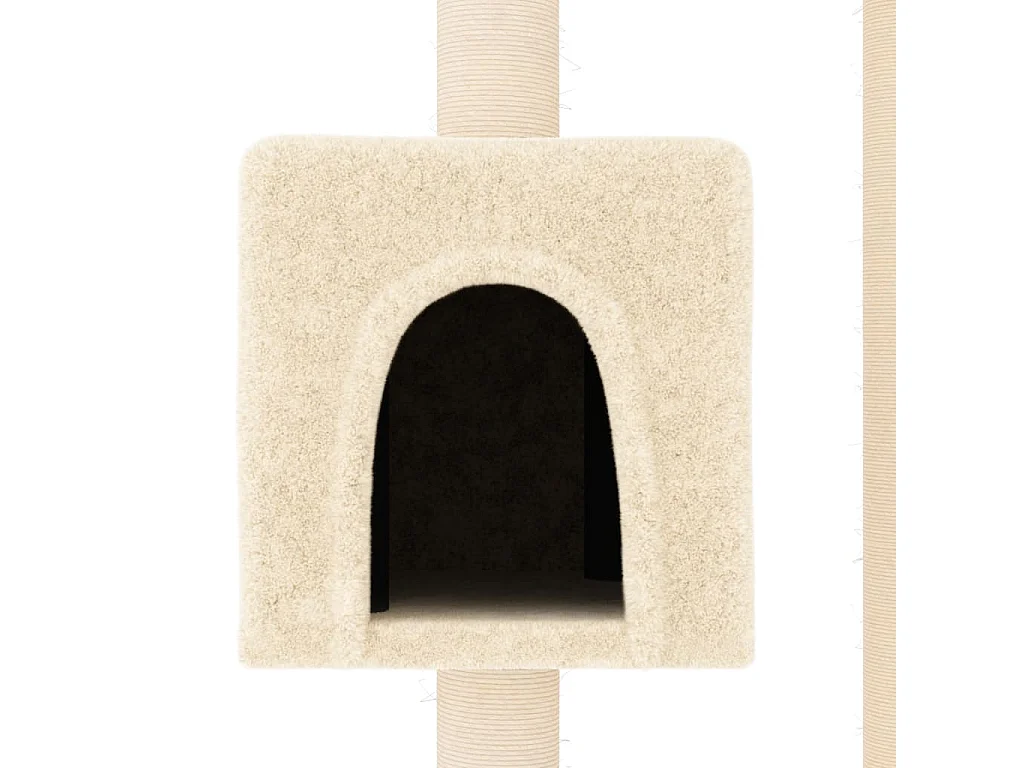 Árvore para gatos c/ postes arranhadores sisal 104 cm cor creme