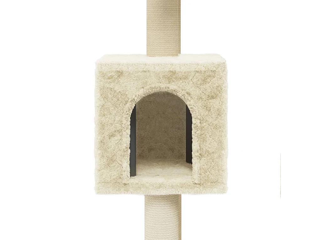 Árvore para gatos c/ postes arranhadores sisal 104 cm cor creme