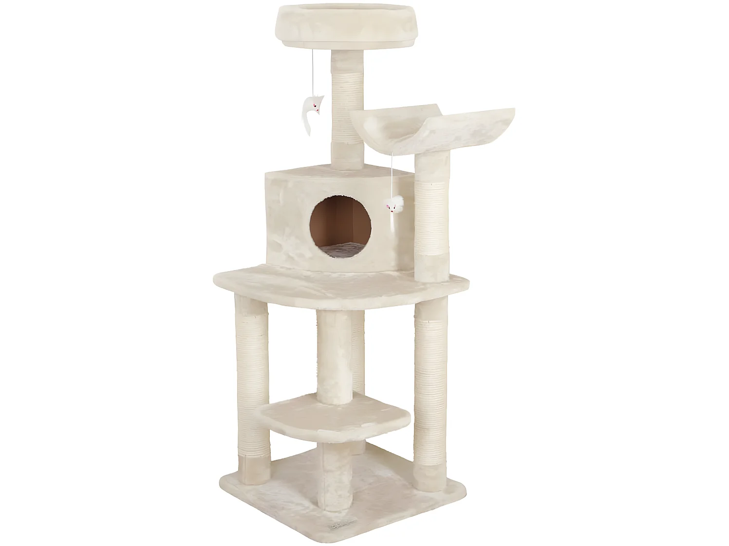 Arbre à chat d'angle Zirkonia 130 cm Crème