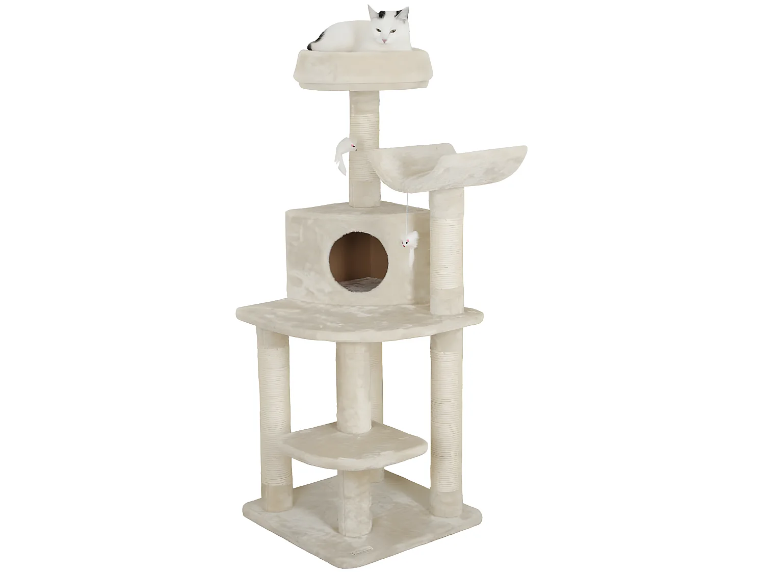 Hoekkrabpaal Zirkonia 130 cm crème