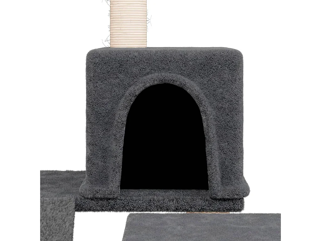 Árvore p/ gatos c/ postes arranhadores sisal 82 cm cinza-escuro