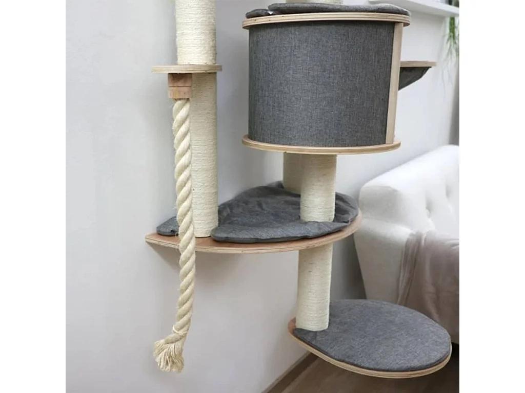 Wandgemonteerde krabpaal Dolomit 2.0 Tofana grijs 160 cm 81545