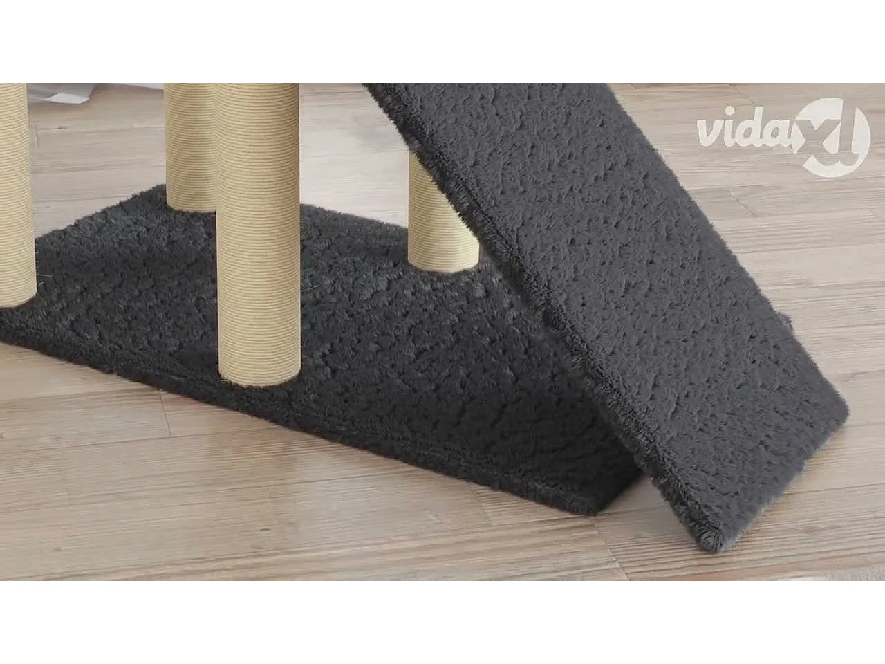 Arbre à chat avec griffoirs en sisal Gris foncé 155 cm