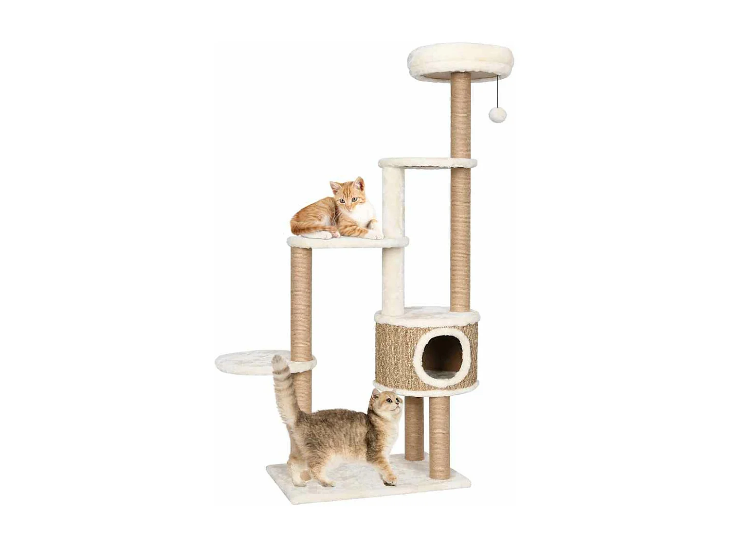 Arbre à chat coussin de luxe et grattoir 148 cm Herbiers marins