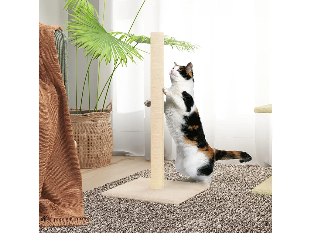 Poste arranhador para gatos 35x35x70 cm cor creme