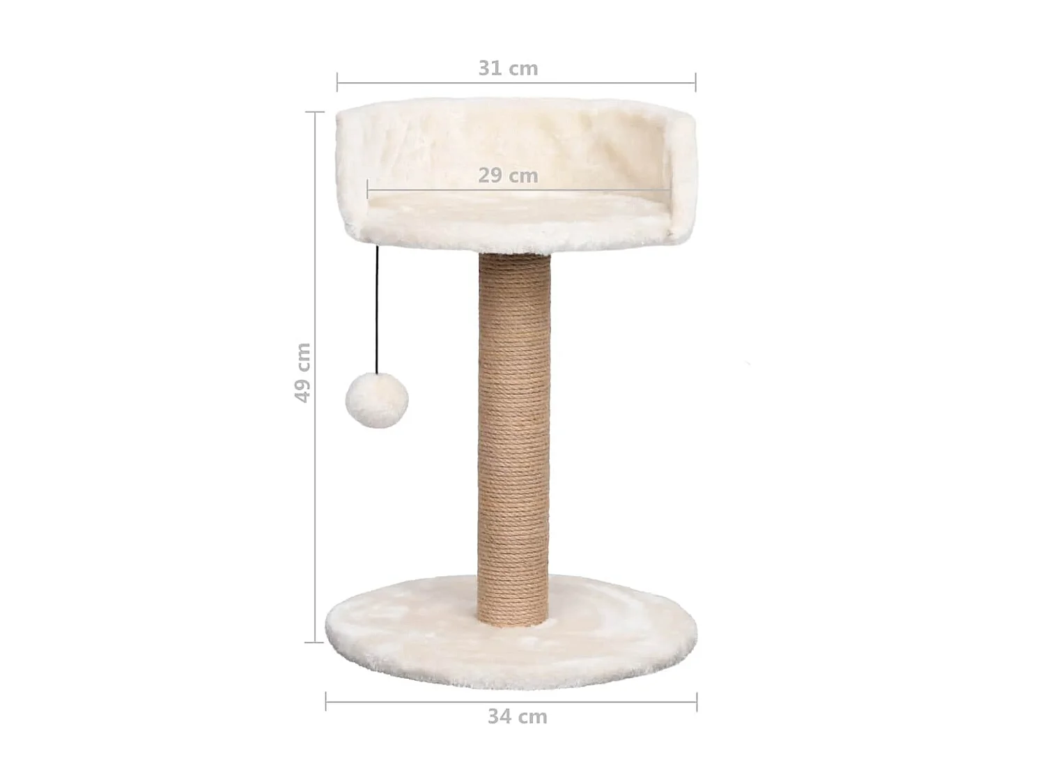 Árvore para gatos c/ postes arranhadores 49 cm erva marinha