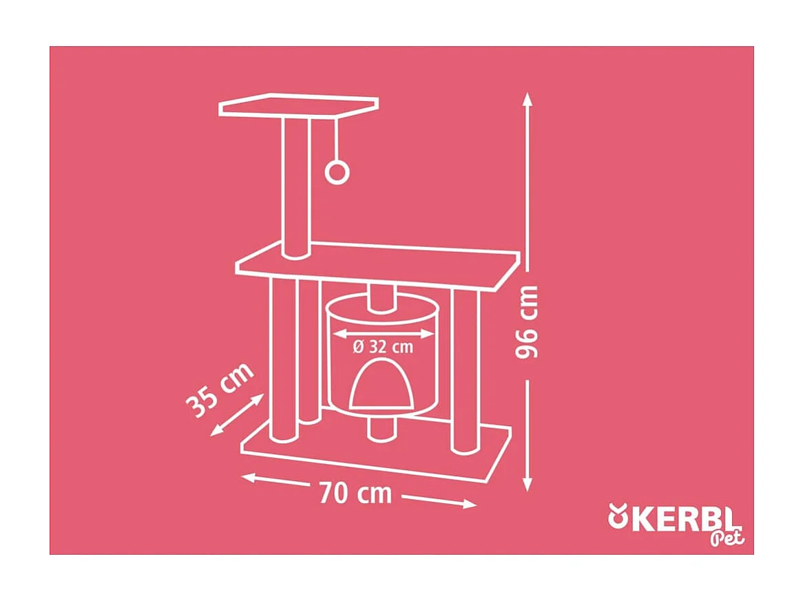 Kattenkrabpaal Jade Pro 96 cm bruin en beige