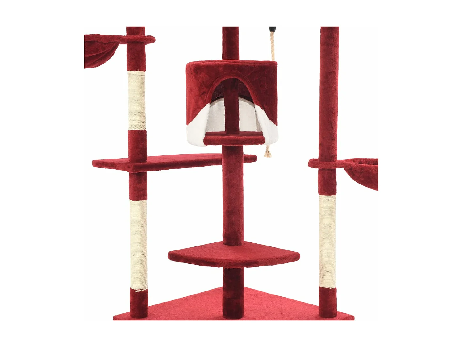 Katzen-Kratzbaum mit Sisal-Kratzsäulen 203 cm Rot und Weiß