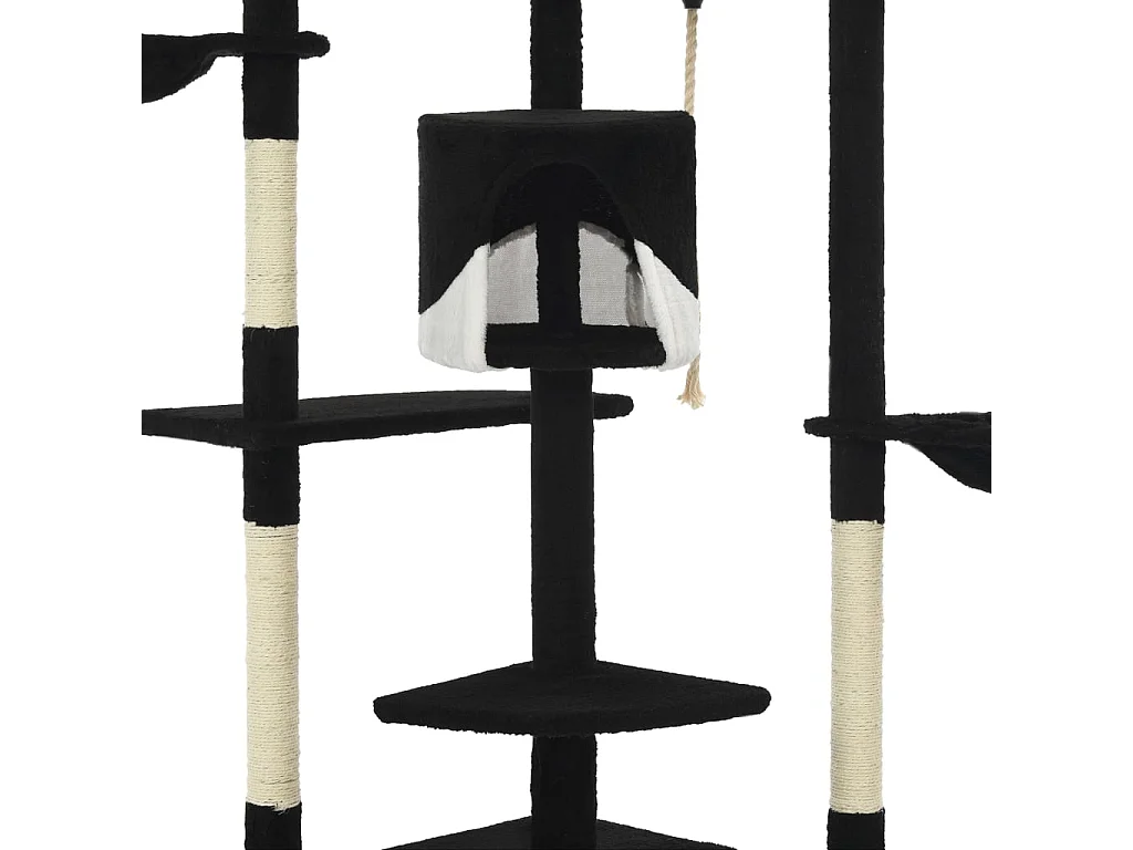 Katzen-Kratzbaum mit Sisal-Kratzsäulen 203 cm Schwarz und Weiß