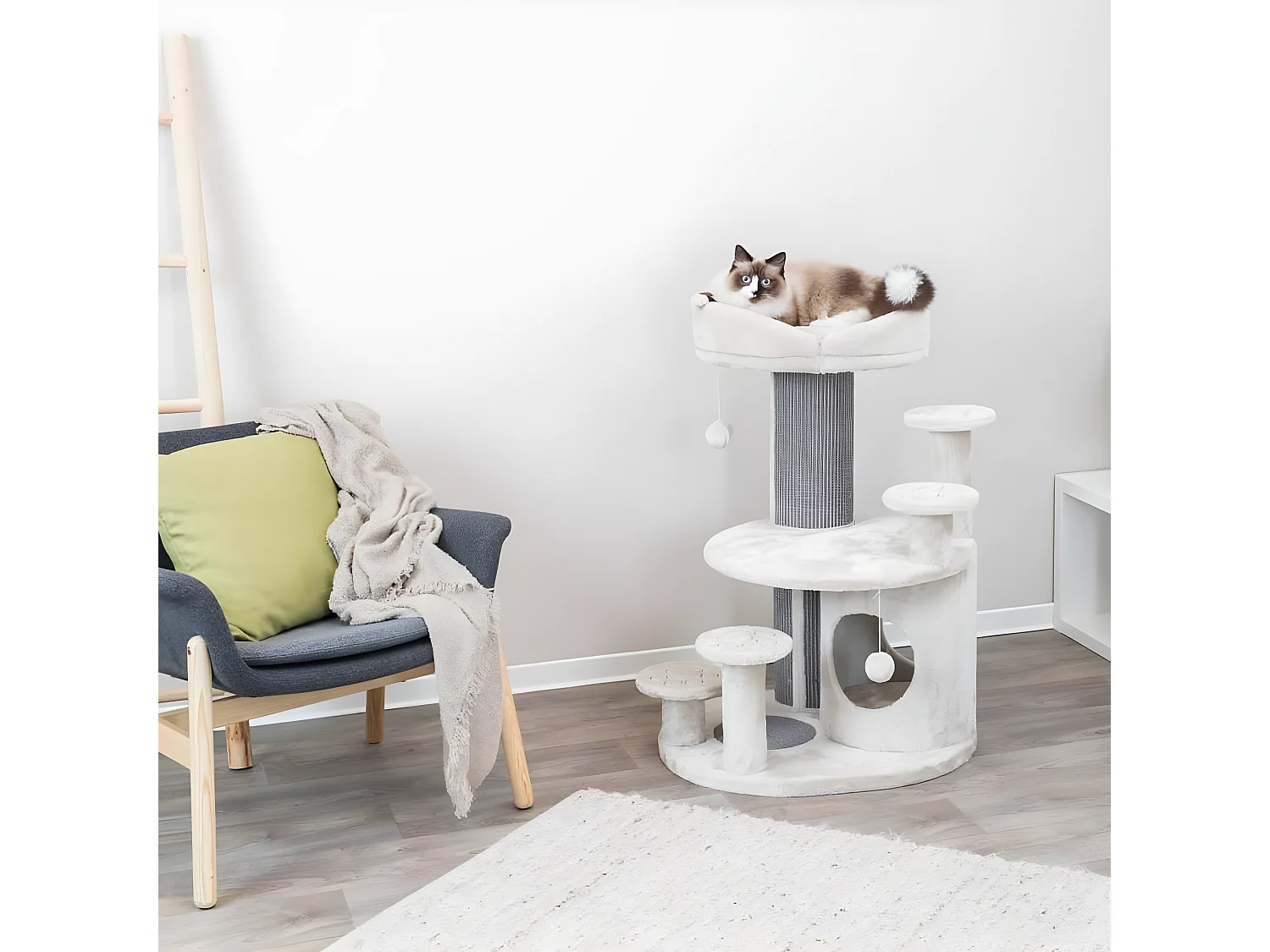 Arbre à chat Emil 96 cm Gris clair