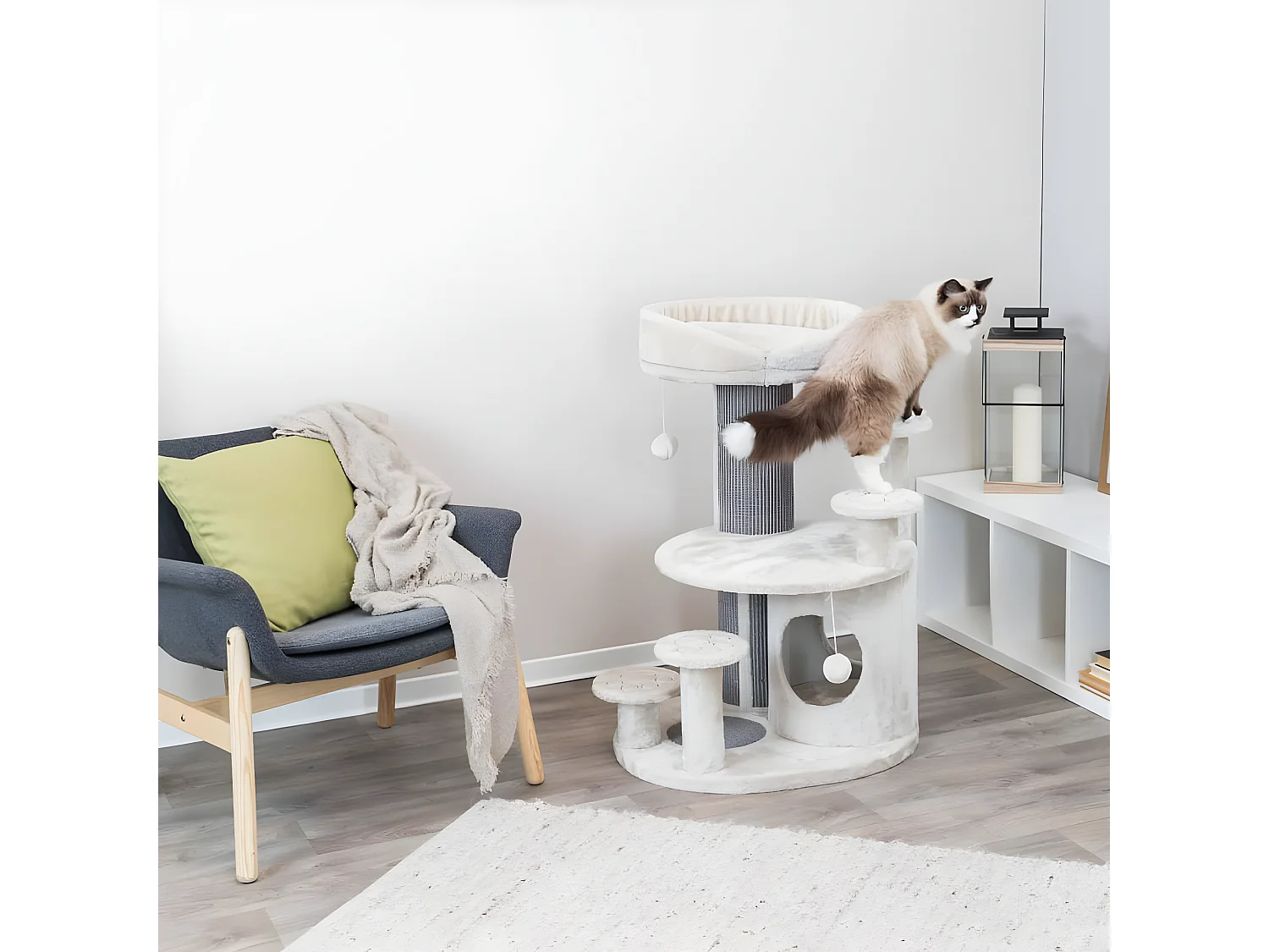 Arbre à chat Emil 96 cm Gris clair