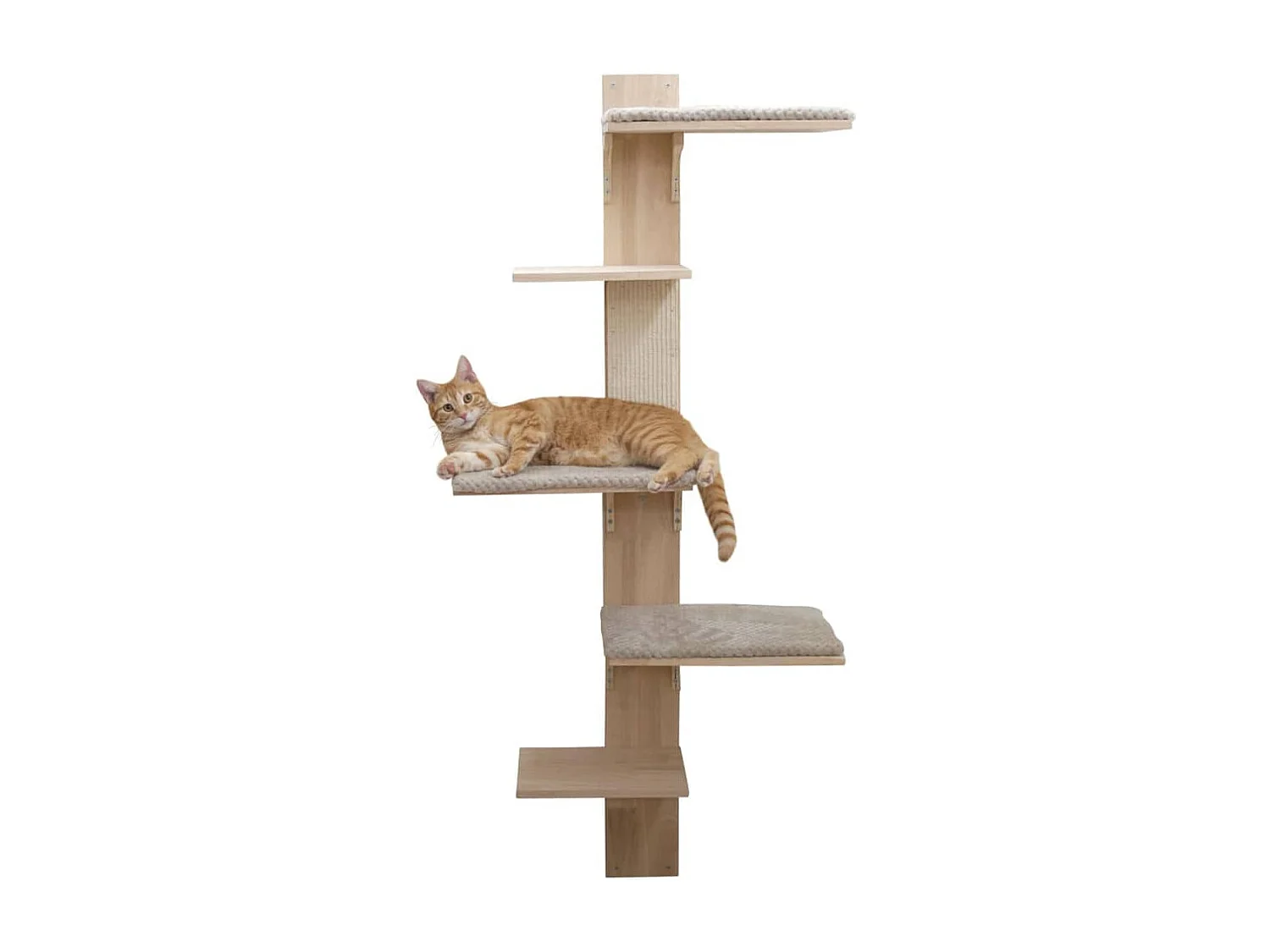 Kattenkrabpaal Timber Wall 150 cm naturel en taupe