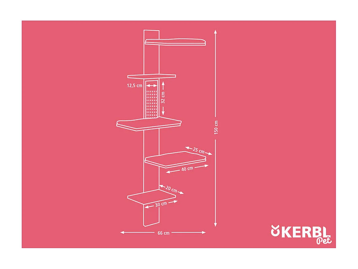 Kattenkrabpaal Timber Wall 150 cm naturel en taupe
