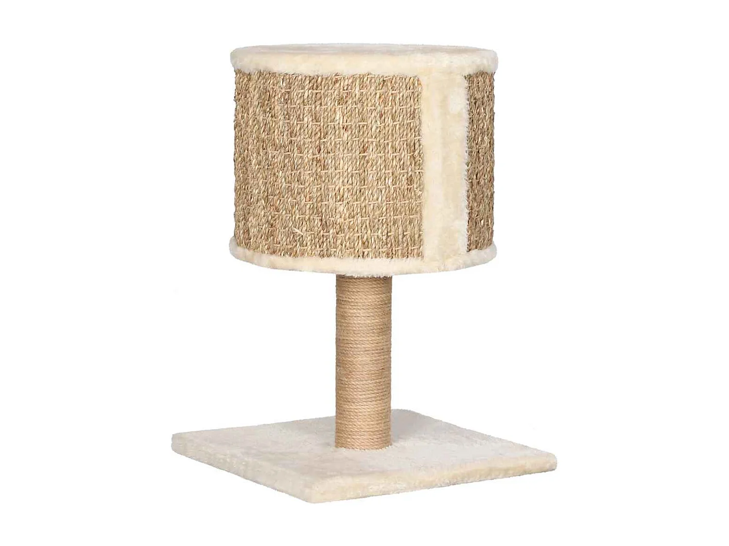 Árvore p/ gatos c/ ninho e poste arranhador 52 cm erva marinha