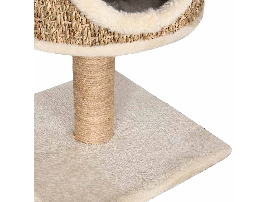 Árvore p/ gatos c/ ninho e poste arranhador 52 cm erva marinha