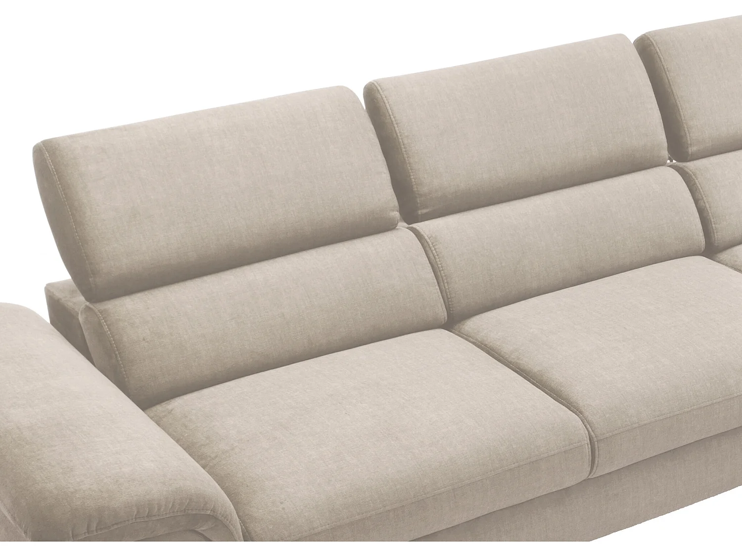 Ecksofa mit Schlaffunktion - Ecke rechts - Samt - Beige - SEPINA von Pascal Morabito