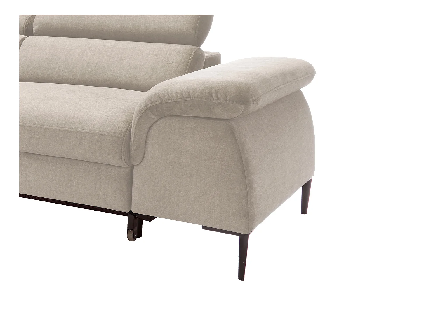 Venstre hjørnesofa, konvertibel i beige fløjl SEPINA af Pascal Morabito