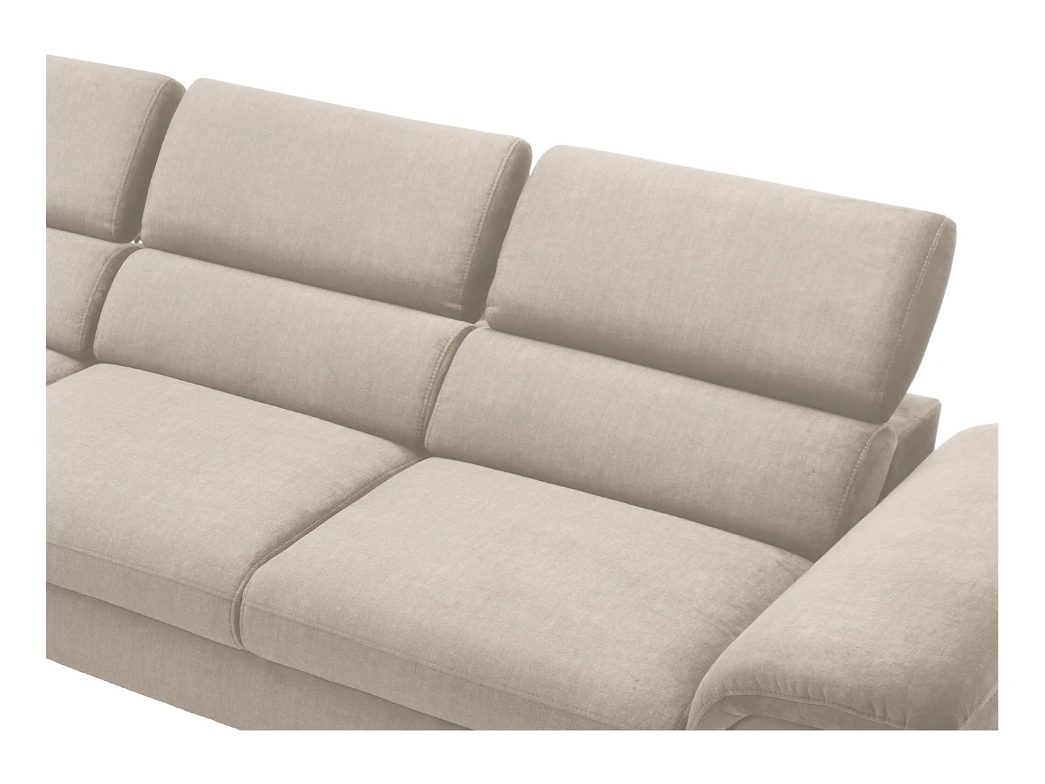 Venstre hjørnesofa, konvertibel i beige fløjl SEPINA af Pascal Morabito