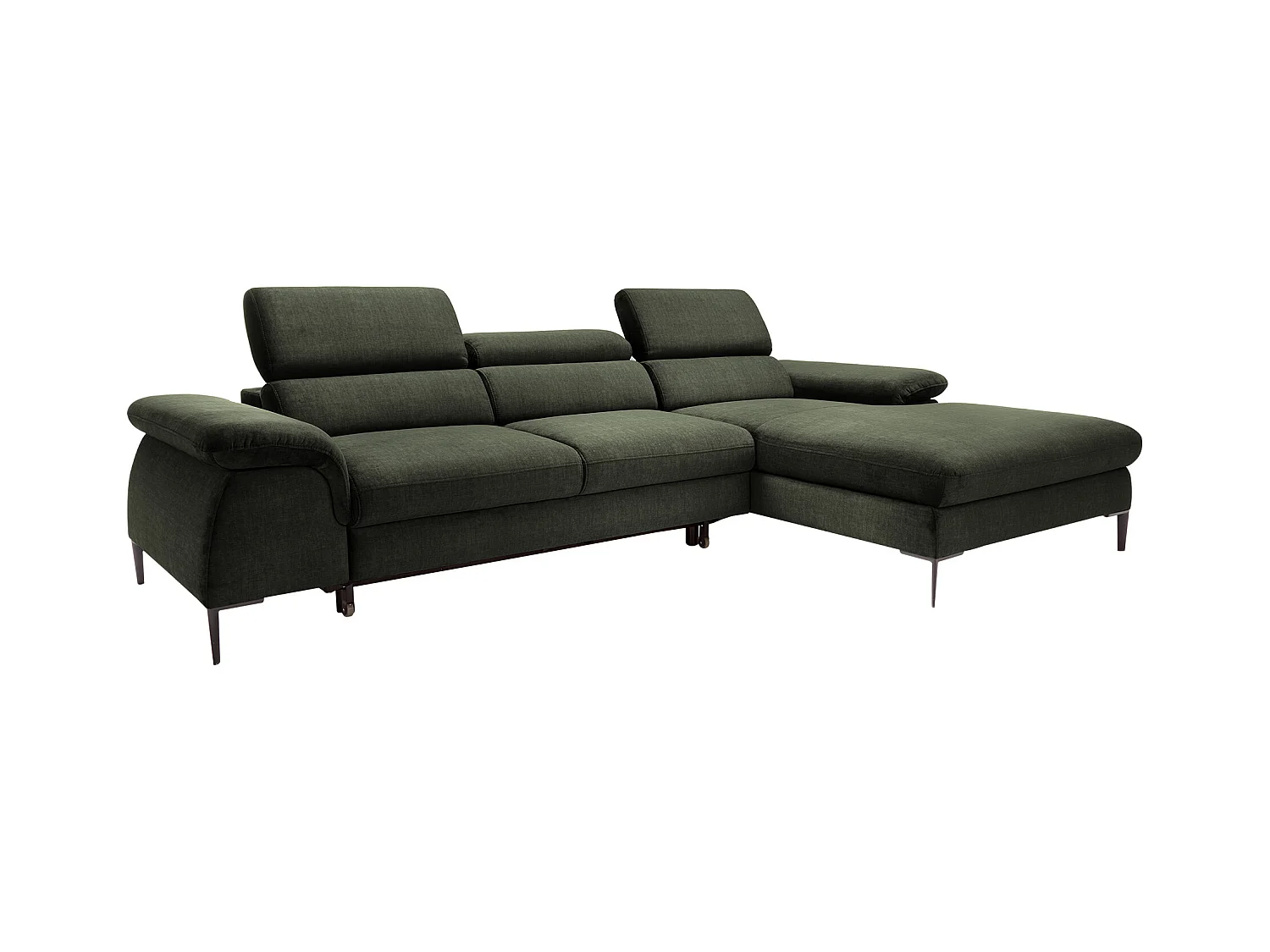 Sofá de canto direito convertível veludo verde - SEPINA de Pascal Morabito