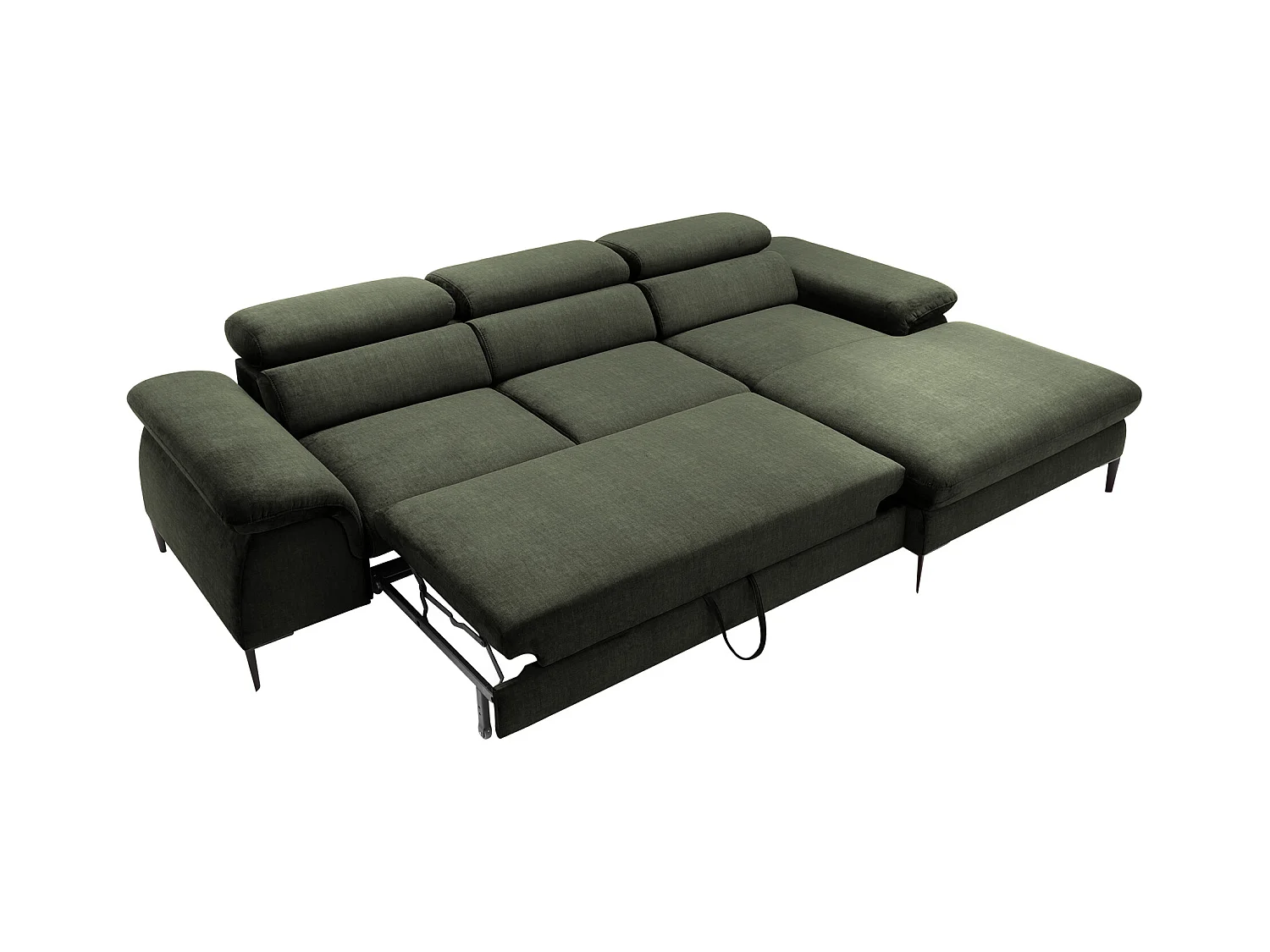 Sofá de canto direito convertível veludo verde - SEPINA de Pascal Morabito