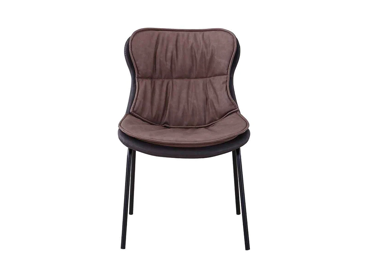 Chaise Design "Brady" 84cm Marron Clair & Foncé