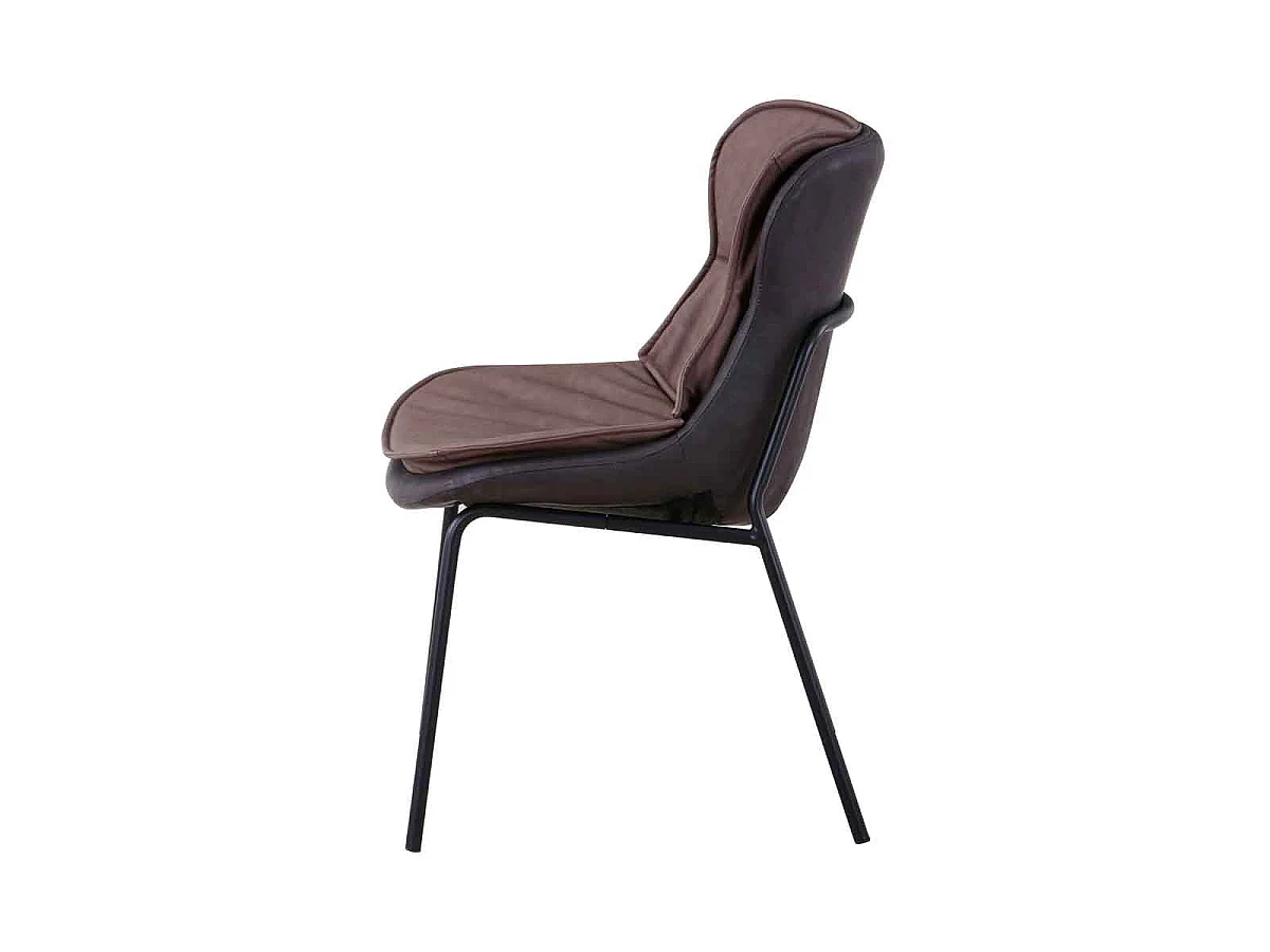 Chaise Design "Brady" 84cm Marron Clair & Foncé