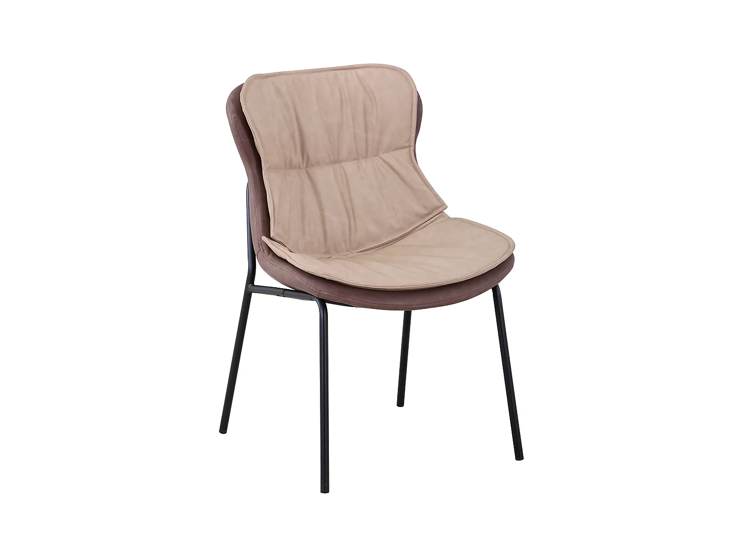 Chaise Design "Brady" 84cm Beige & Marron