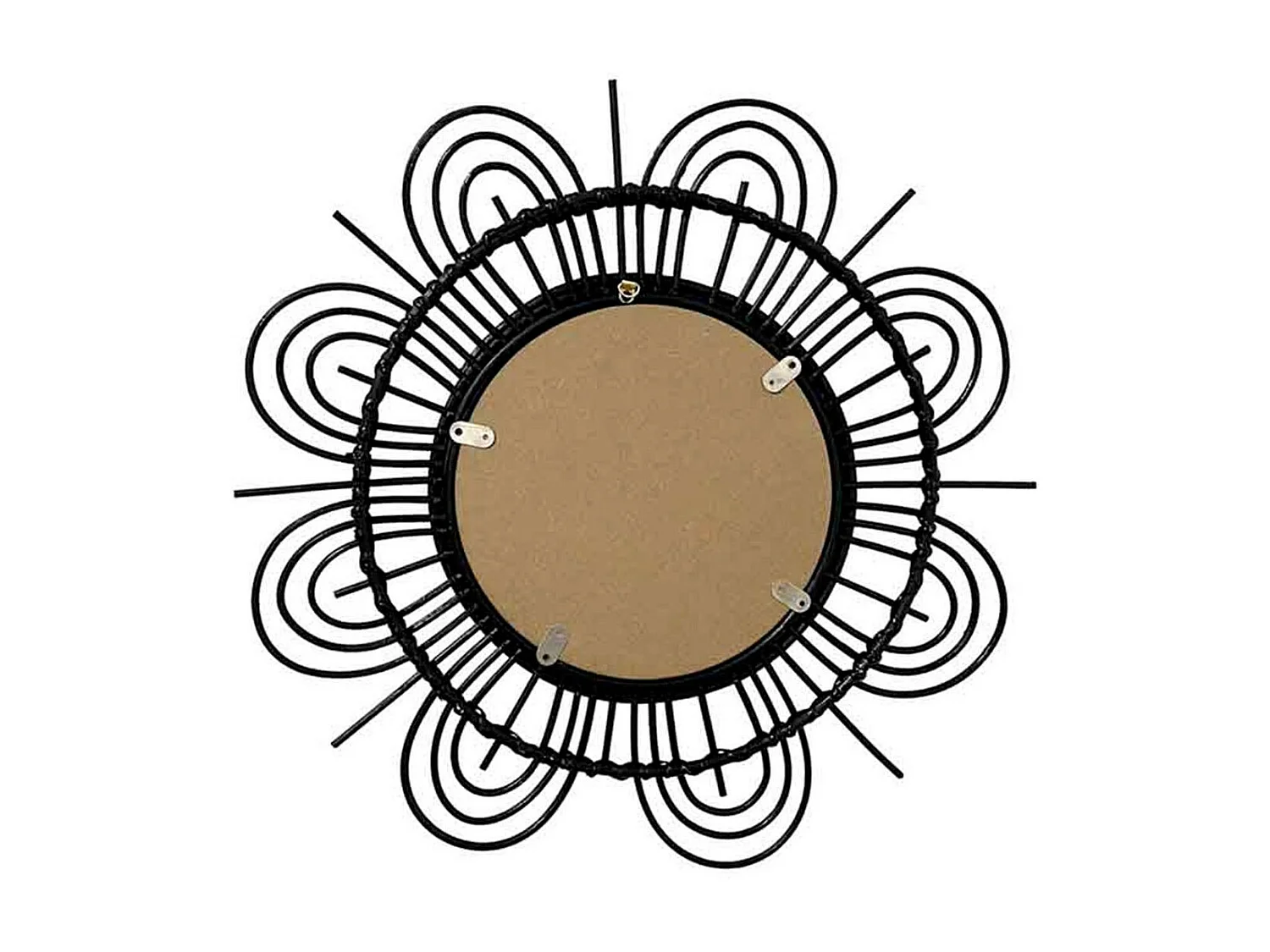 Miroir Mural Design en Rotin "Aina" 51cm Noir