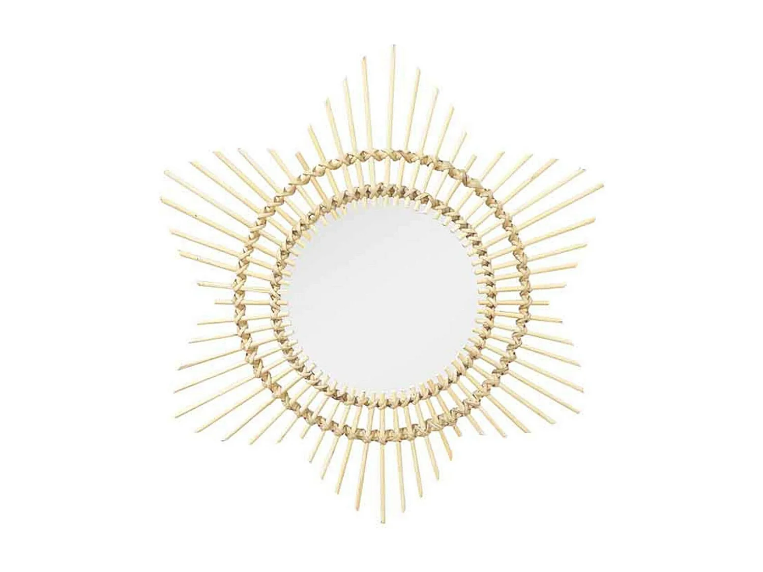 Miroir Mural Design en Rotin "Aina" 70cm Naturel