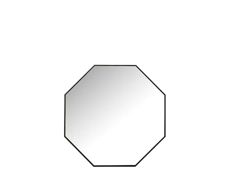 Miroir Mural Déco "Octogone" 65cm Noir