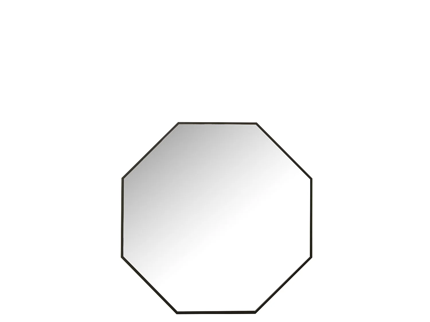 Miroir Mural Déco "Octogone" 65cm Noir