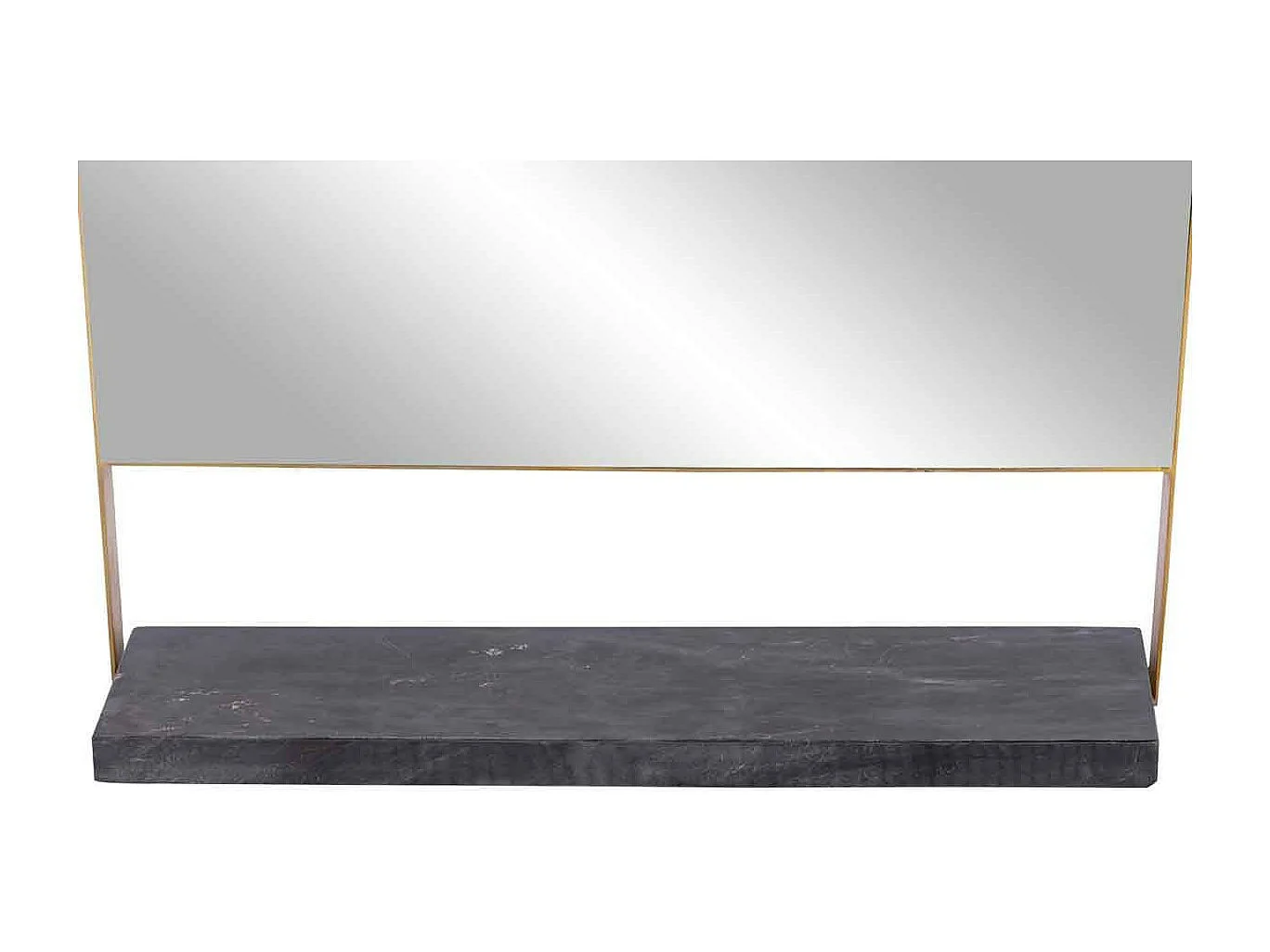 Miroir Mural & Étagère Design "Doha" 69cm Noir