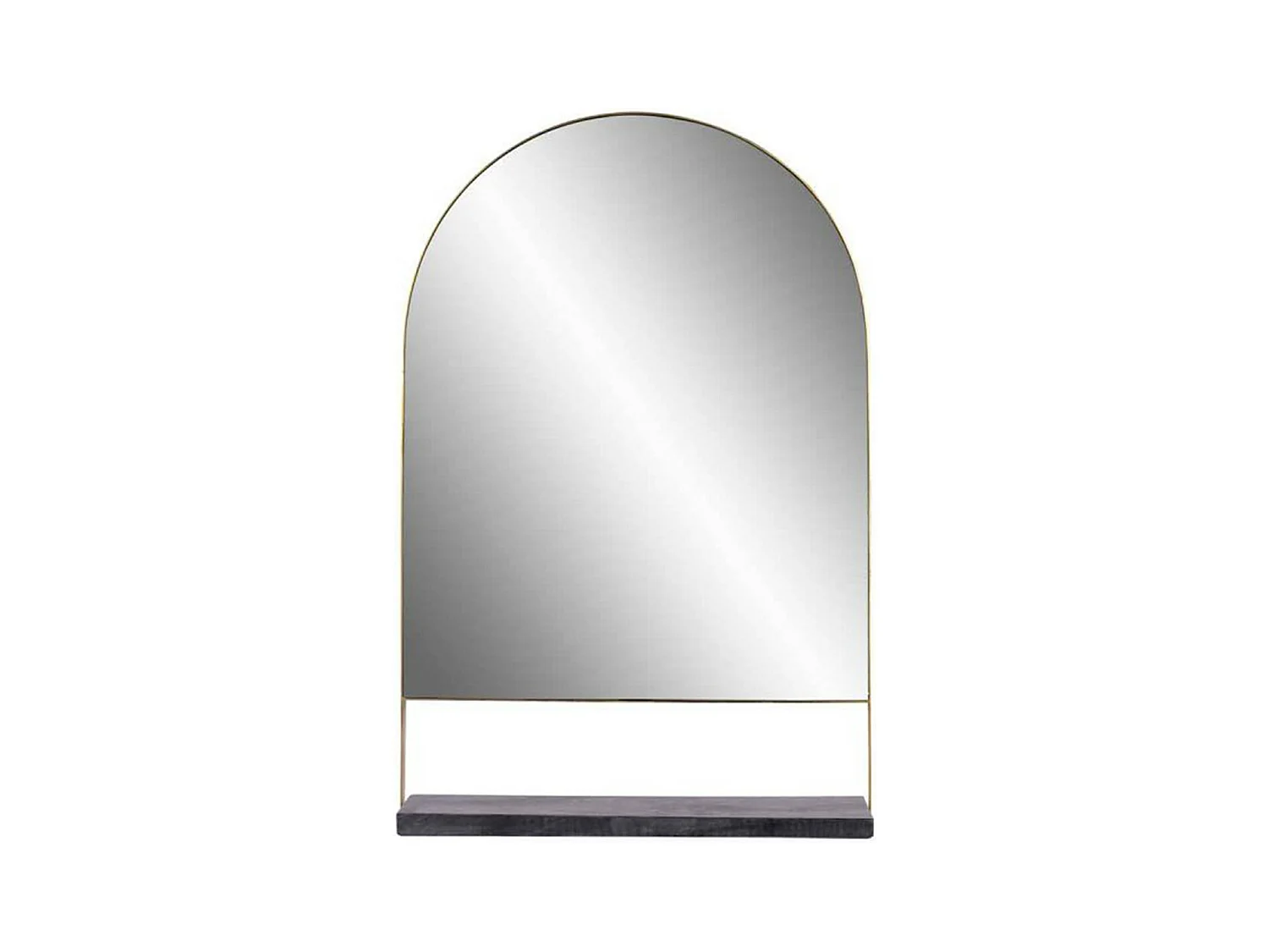 Miroir Mural & Étagère Design "Doha" 69cm Noir