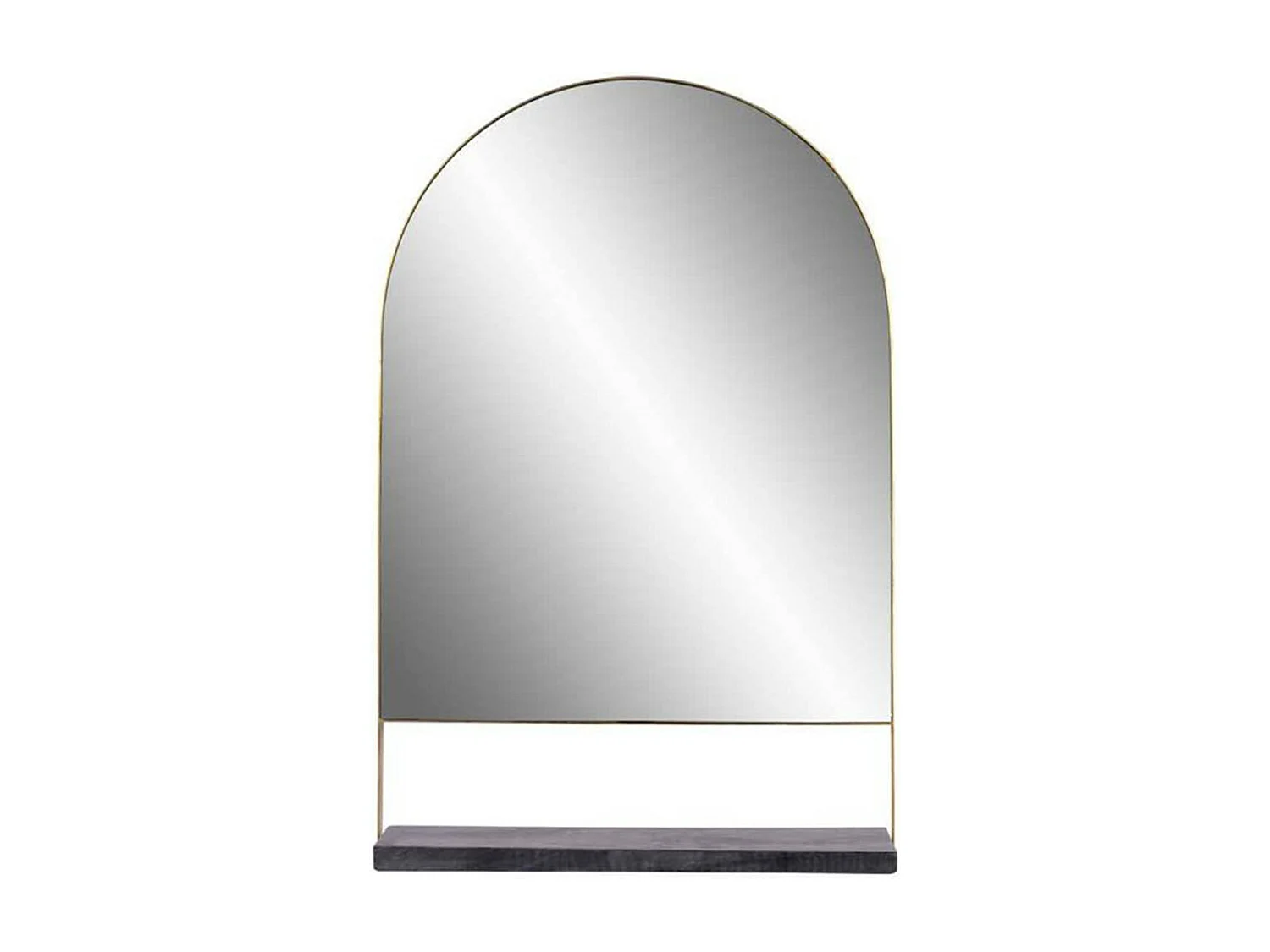 Miroir Mural & Étagère Design "Doha" 69cm Noir