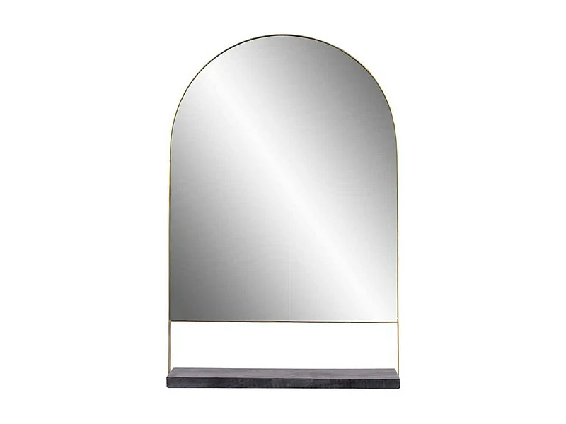Miroir Mural & Étagère Design "Doha" 69cm Noir
