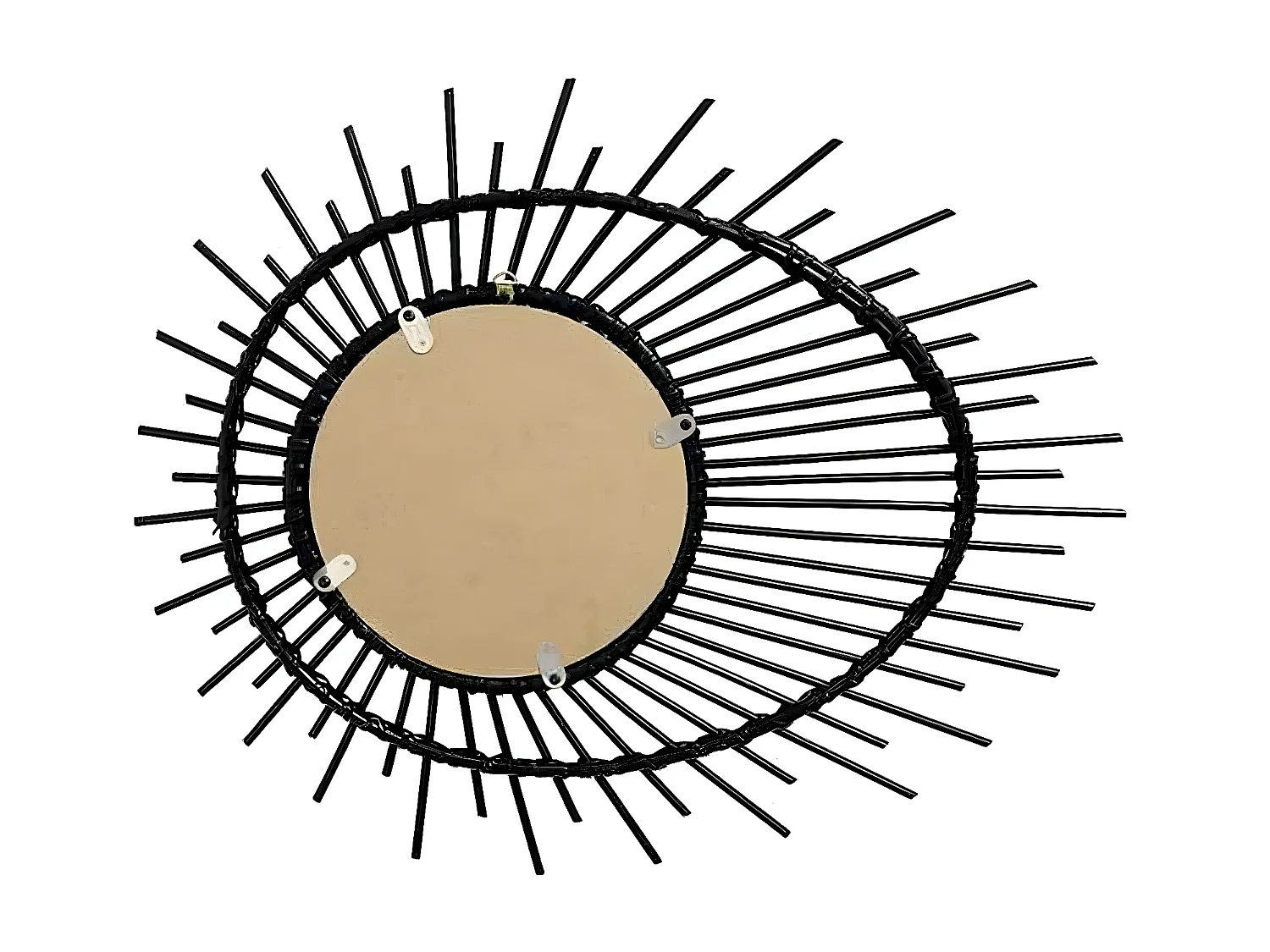 Miroir Mural Design en Rotin "Aina" 58cm Noir