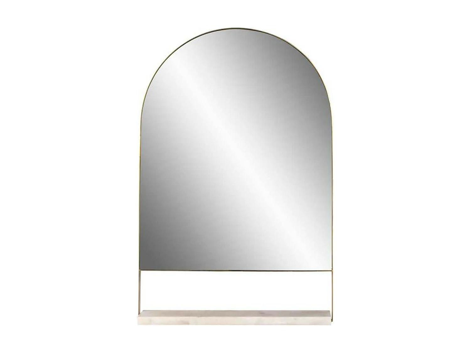 Miroir Mural & Étagère Design "Doha" 69cm Blanc