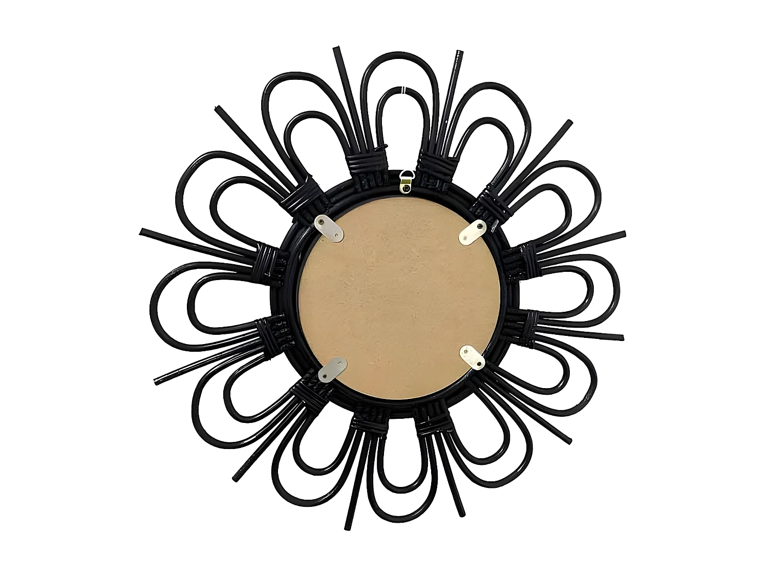 Miroir Mural Design en Rotin "Aina" 43cm Noir