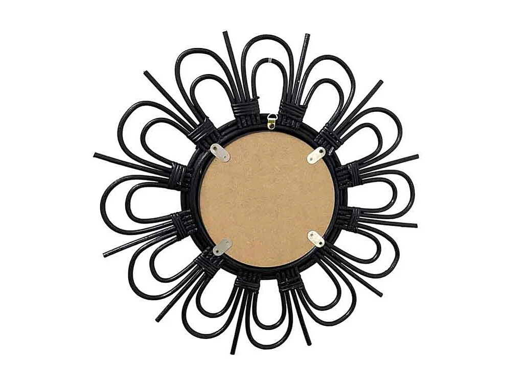Miroir Mural Design en Rotin "Aina" 43cm Noir